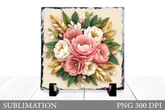 Flowers Sublimation. Flowers Slate Sublimation Product Image 1