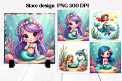 Cute mermaid slate sublimation | Ocean summer sublimation Product Image 1