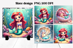 Cute mermaid slate sublimation | Ocean summer sublimation Product Image 1