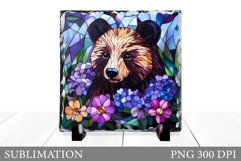 Bear Cutting Board Design. Bear Flowers Cutting Board Product Image 1