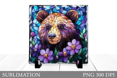 Bear Cutting Board Design. Bear Flowers Cutting Board Product Image 1
