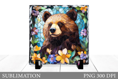 Cute Bear Cutting Board. Bear Flowers Cutting Board Design Product Image 1