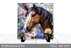 Cute Horse Sublimation. Horse Slate Sublimation Product Image 1