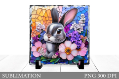 Cute Bunny Sublimation. Cute Bunny Slate Design Product Image 1