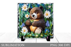 Cute Bear Sublimation. Bear Slate Sublimation Product Image 1