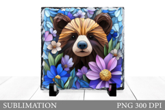 Cute Bear Sublimation. Bear Slate Sublimation Product Image 1