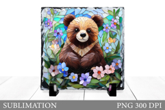 Cute Bear Sublimation. Bear Slate Sublimation Product Image 1