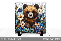 Cute Bear Sublimation. Bear Slate Sublimation Product Image 1