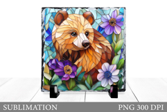 Cute Bear Sublimation. Bear Slate Sublimation Product Image 1