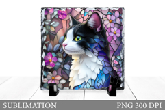 Cute Cat Sublimation. Cat Slate Sublimation Product Image 1