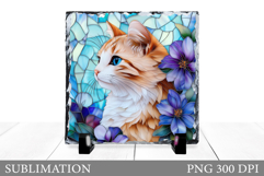 Cute Cat Sublimation. Cat Slate Sublimation Product Image 1