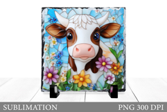 Cow Sublimation. Cute Cow Slate Sublimation Product Image 1