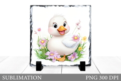 Cute Duck Sublimation. Cute Duck Slate Design Product Image 1