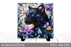 Panther Slate Sublimation. Panther Flowers Slate Design Product Image 1