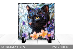 Panther Slate Sublimation. Panther Flowers Slate Design Product Image 1