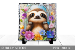 Cute Sloth Sublimation. Sloth Slate Sublimation Product Image 1