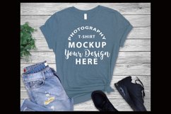 Bella Canvas 3001 t-shirt mock-up HEATHER SLATE Product Image 1