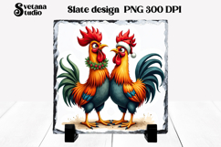 Funny Christmas rooster slate PNG sublimation Product Image 1
