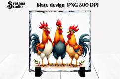 Funny Christmas rooster slate PNG sublimation Product Image 1