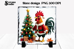 Funny Christmas rooster slate PNG sublimation Product Image 1