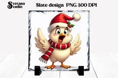 Funny Christmas rooster slate PNG sublimation Product Image 1