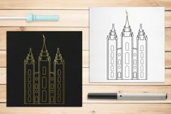 LDS Salt Lake City Temple Single Line SKETCH SVG