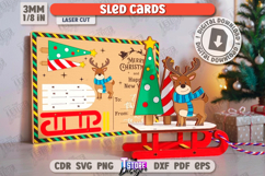 Christmas Sled Cards Laser Cut Bundle, Holiday Characters Product Image 12