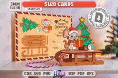 Christmas Sled Cards Laser Cut Bundle, Holiday Characters Product Image 5