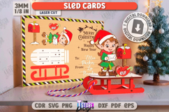 Christmas Sled Cards Laser Cut Bundle, Holiday Characters Product Image 6