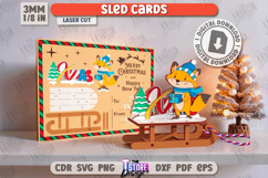 Christmas Sled Cards Laser Cut Bundle, Holiday Characters Product Image 10
