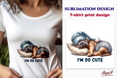 Sleeping dog Shar pei / funny t shirt print design Product Image 1