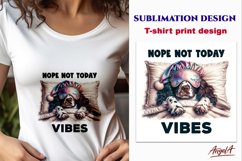 Sleeping dog / funny t shirt print design / Nope not today Product Image 1