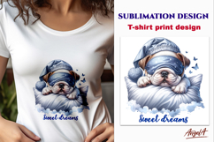 Sleeping dog T shirt sublimation designs bundle Pajama print Product Image 9
