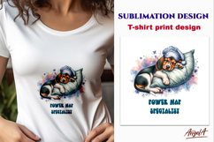 Sleeping dog T shirt sublimation designs bundle Pajama print Product Image 10
