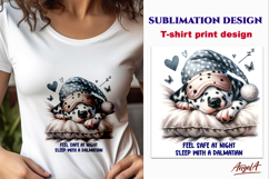 Sleeping dog T shirt sublimation designs bundle Pajama print Product Image 4