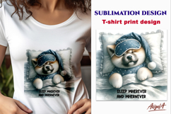 Sleeping dog T shirt sublimation designs bundle Pajama print Product Image 6