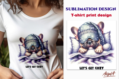 Sleeping dog T shirt sublimation designs bundle Pajama print Product Image 7