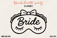 Bachelorette Party Line Art Clipart Bride SVG PNG EPS Product Image 1