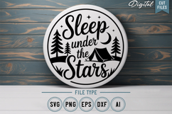Camping Round Sign SVG Bundle | Camping Sign | Adventure SVG Product Image 6