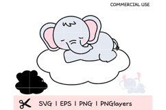 Baby Elephant Clipart Bundle | 21 Cute Nursery Animals SVG P Product Image 9