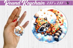 Round keychain | Sleeping animals Product Image 1