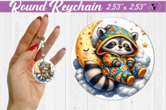 Round keychain | Sleeping animals Product Image 1