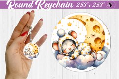 Round keychain | Sleeping animals Product Image 1