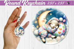 Round keychain | Sleeping animals Product Image 1