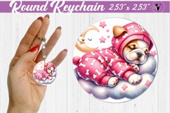 Round keychain | Sleeping animals Product Image 1