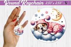 Round keychain | Sleeping animals Product Image 1
