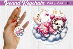Round keychain | Sleeping animals Product Image 1