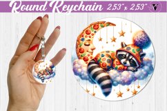 Round keychain | Sleeping animals Product Image 1