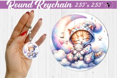 Round keychain | Sleeping animals Product Image 1