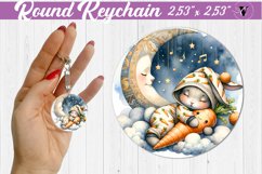 Round keychain | Sleeping animals Product Image 1